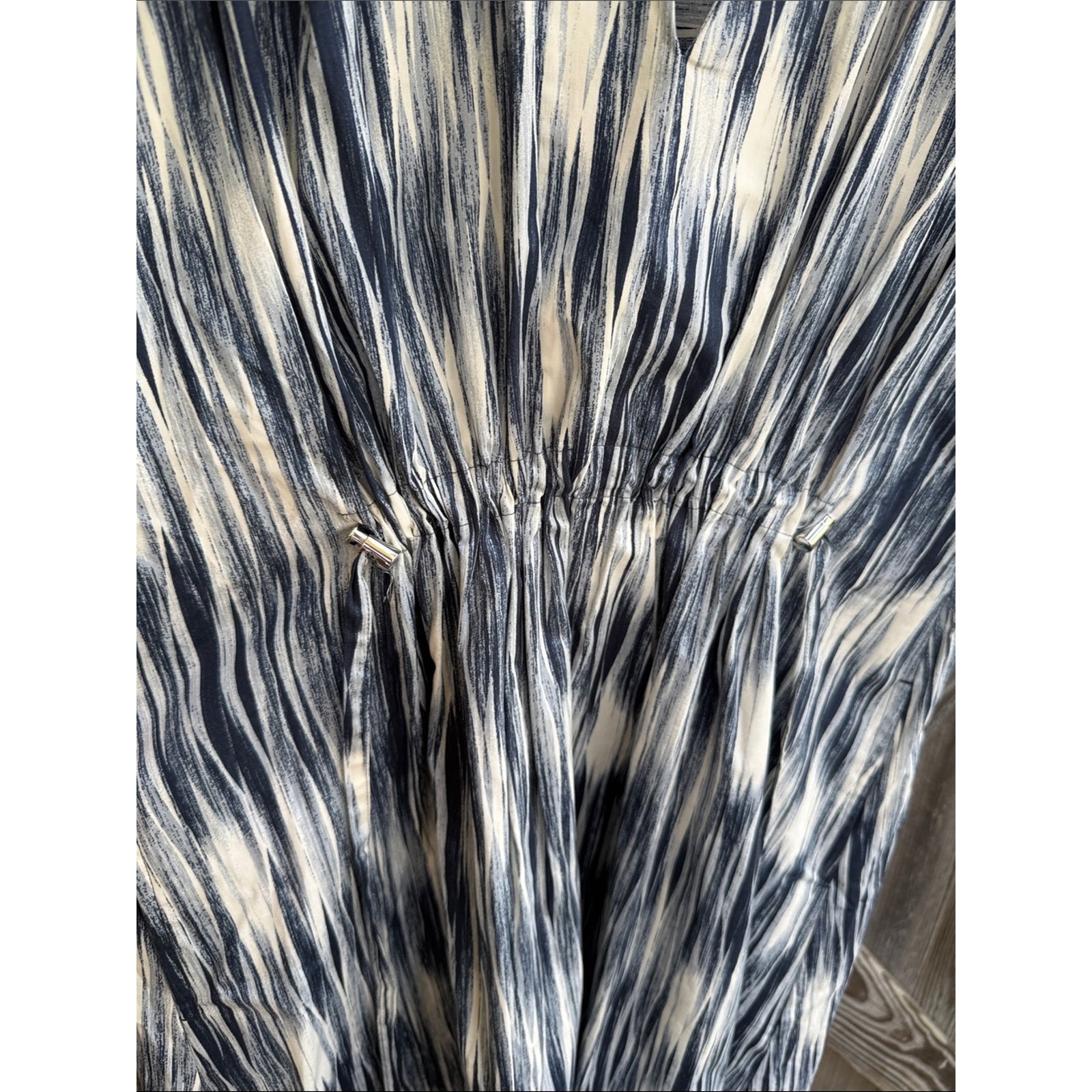 Carla Rockmore Collection Cinched Waist Shirt Dress Small Blue — image 7 of 8